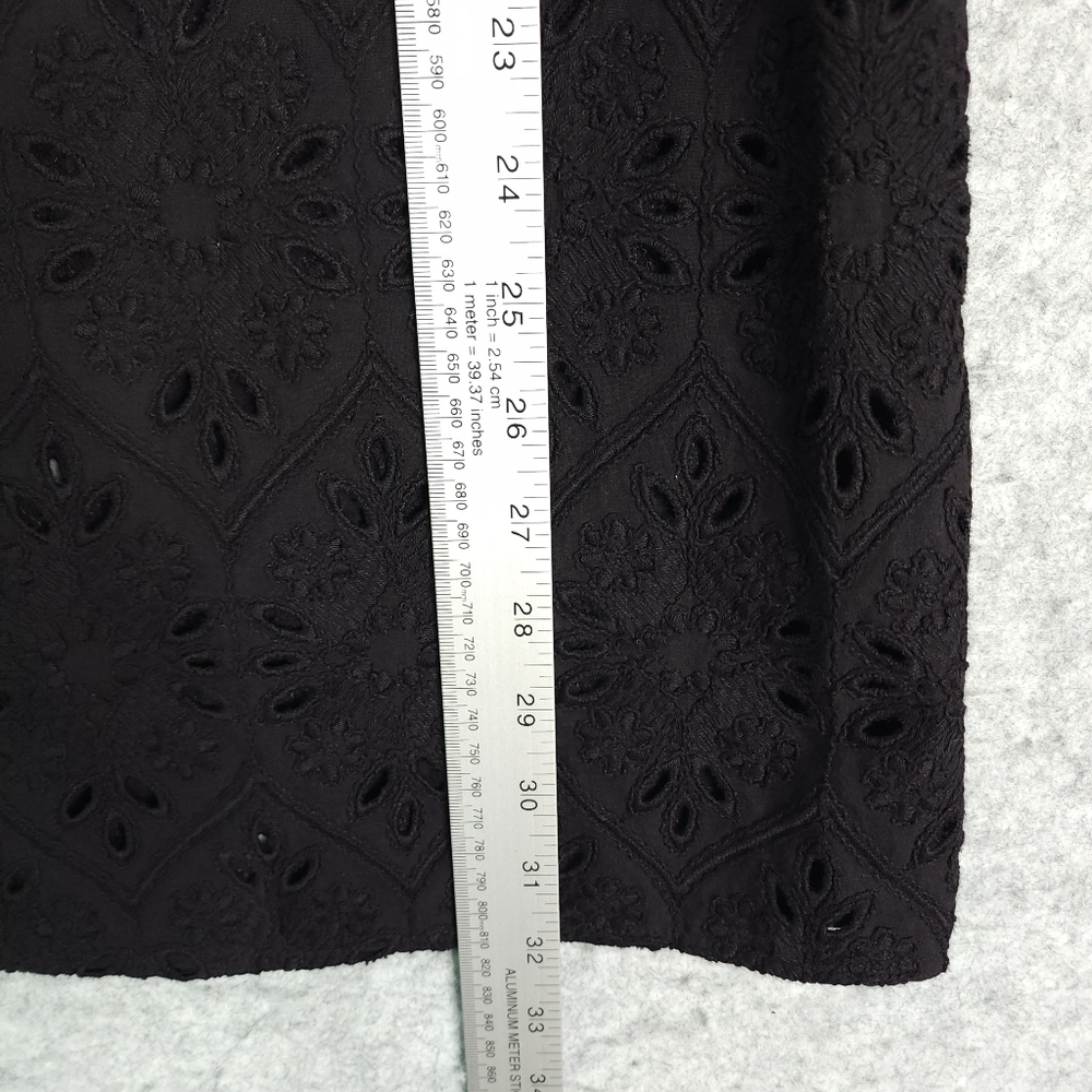 Sezane Court Louison Black Eyelet Short Sleeve Shift Dress US 6/FR 38 - Picture 9 of 9